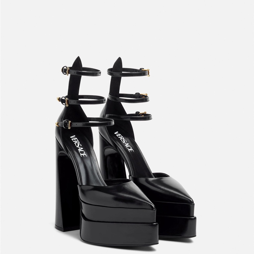 Nero-Oro Versace Platform Shoes